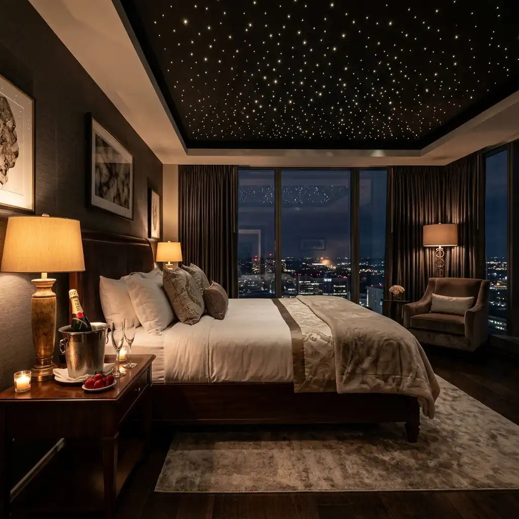 Chambre luxueuse avec ciel étoilé