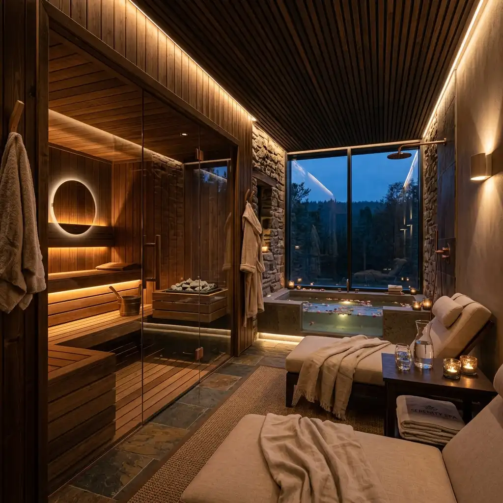 Sauna privatif dans une love room
